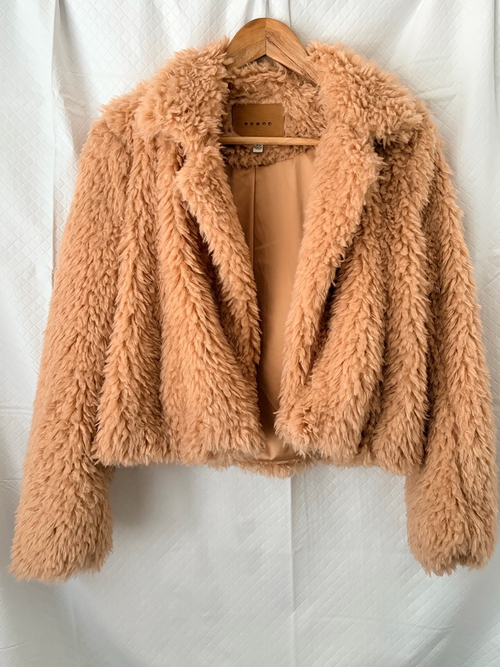 Blank NYC Faux Shearling Teddy Jacket in Camel